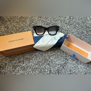 Louis Vuitton Black Sunglasses with Gold Accents